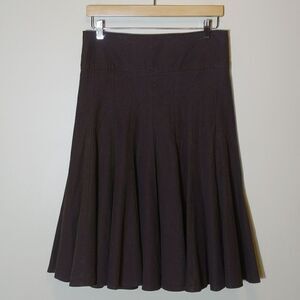 Braintree Hemp Full Pleated Midi Skirt  Full Brown Size 12 Vintage Hippie